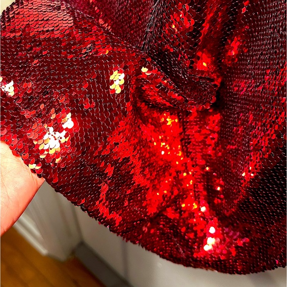 Zara Red Sequin Strappy Mini Ruffle Cocktail Dress Size M (NWOT) - Picture 7 of 10